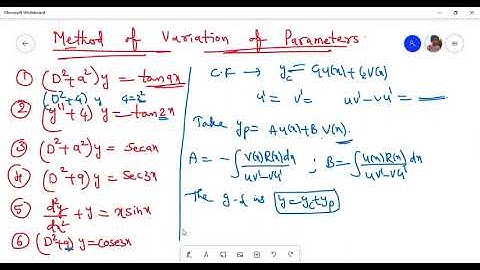 Method of Variation of Parameters of second order differential equation - Problem and solution.