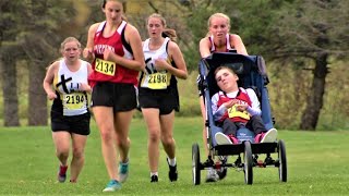 14-year-old cross country runner pushes her big brother in a wheelchair so they can compete together screenshot 4