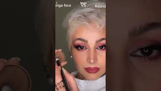Long face VS Round face ?✨makeup art hack tutorial youtubeshorts fyp viral makeuphacks