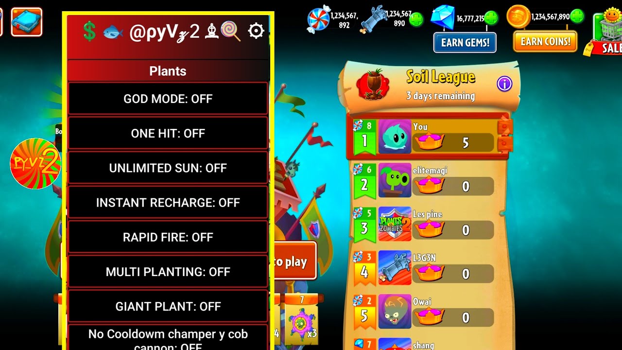 Plants VS Zombies 2 Mod Apk Version 10.5.1 [Unlimited Coins] [God Mod] [Mod  Menu]New Update Soso mod 