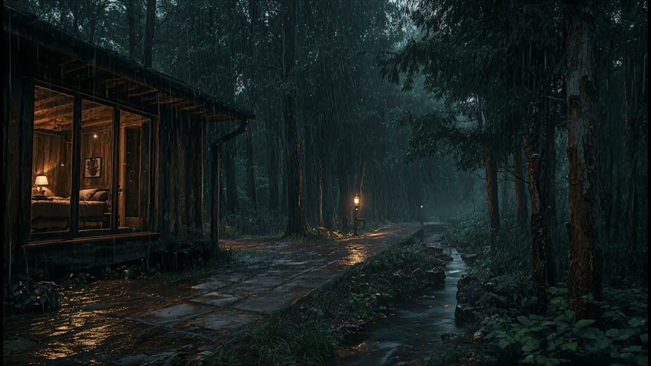 🌙 Gentle Rain for Sleep & Relaxation – Quiet Forest Night | 6 Hours No Thunder