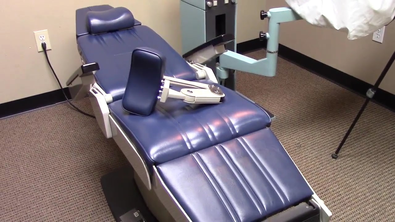 Already Auctioned Used, Tested, Working Blue Optomologist Power Procedure Exam Chair - YouTube