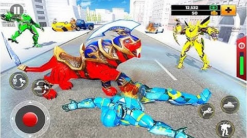 Flying Tank Transform Robot War | Rescue City Lion Robot Android GamePlay | By Game Crazy
