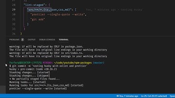 No bad commits, add Husky to VSCode with ESLint, Prettier and Typescript #3 of 3