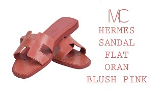 Hermes Sandal Flat Oran Rare Blush Pink Chevre 36 / 6 • MIGHTYCHIC •