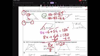 Finding Missing angles in Trapezoids