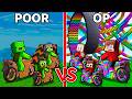 JJ and Mikey : POOR vs RICH Trampoline Family Battle in Minecraft ! - Maizen