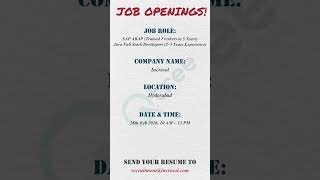 Incresol Walk-In Drive 2026 | SAP ABAP &amp; Java Full Stack Jobs | Hyderabad Hiring