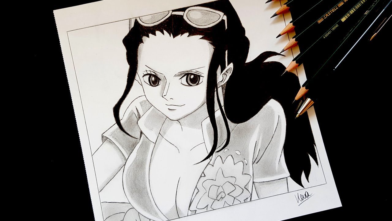 Drawing Nico Robin With Pencils One Piece Anime Manga Drawings By Keva Youtube