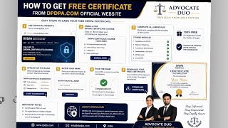 Full How to get dpdpa free certificate complete guide in Telugu #career upgrade  News