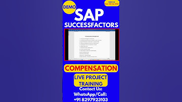 SAP SuccessFactors Compensation Training  Video 26: 15 Sep 2024 #sapsuccessfactorstraining