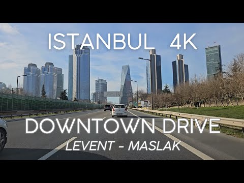 Istanbul 4K Driving in Downtown Levent & Maslak via FSM Bridge from Asia to Europe Over Bosphorus