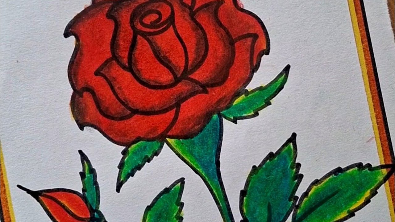 How to Draw Rose | Rose Day Drawing | Valentines Day Drawing | Happy Valentines Day Drawing 
