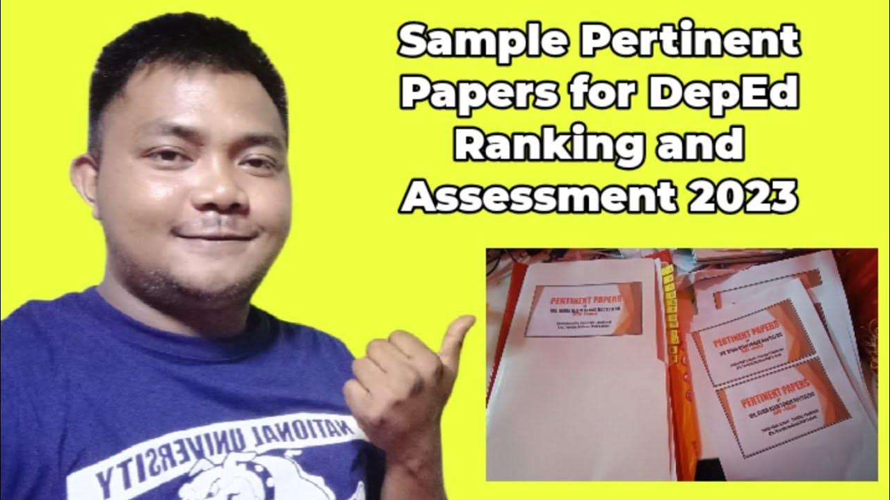 Sample Pertinent Papers For DepEd Ranking And Assessment For Teacher 1 sample-pertinent-papers-for-deped-ranking-and-assessment-for-teacher-1
