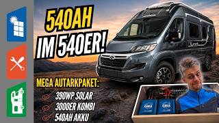 1 Ah pro cm! Pössl Summit Prime 540 mit 540Ah Akku, 390Wp Solar & 3000W Kombi