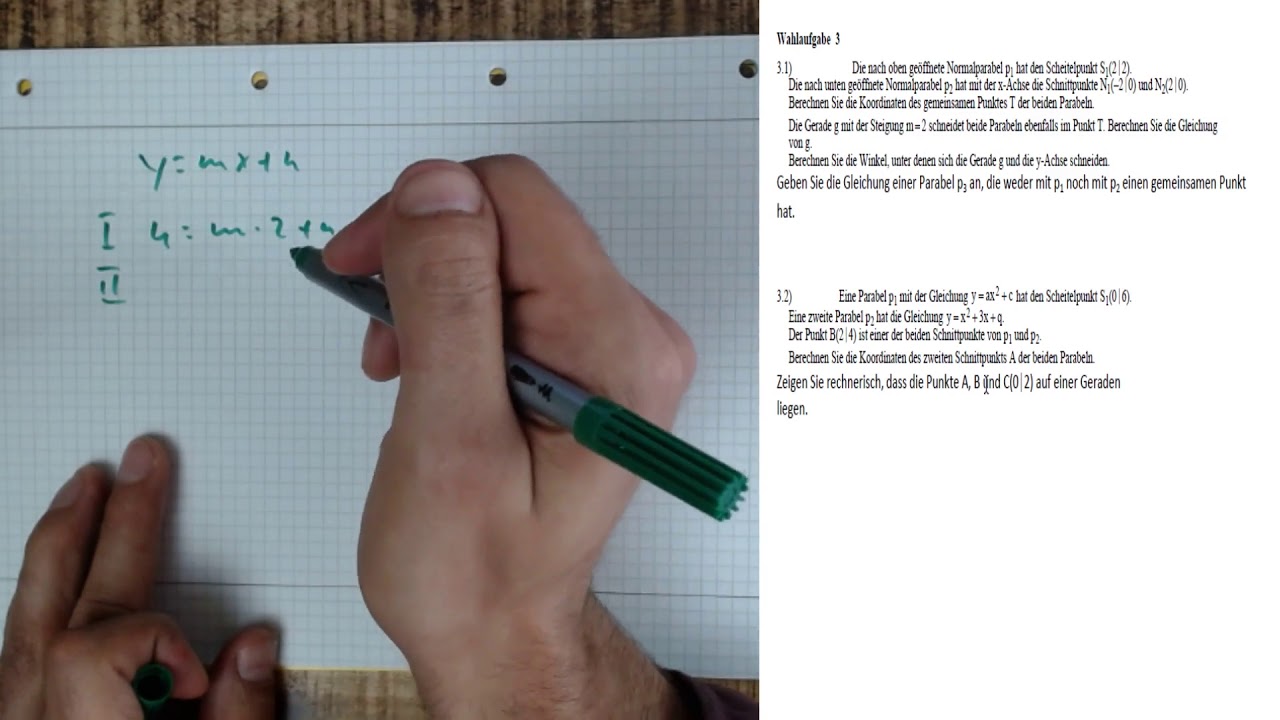 Msa Mathe 2019 Lösungen Pdf MSA Mathematik Baden Württemberg 2019 Wahlaufgabe 3.2 - YouTube