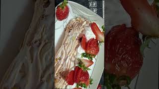 مارينج روول الفراولة  Strawberry meringue roll#shrots