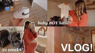 VLOG: everything we&#39;ve gotten for baby BOY + catching up!!🧸