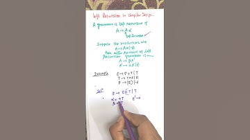 Left Recursive Grammar and Its Removal in Compiler Design #compiler_design #yshorts