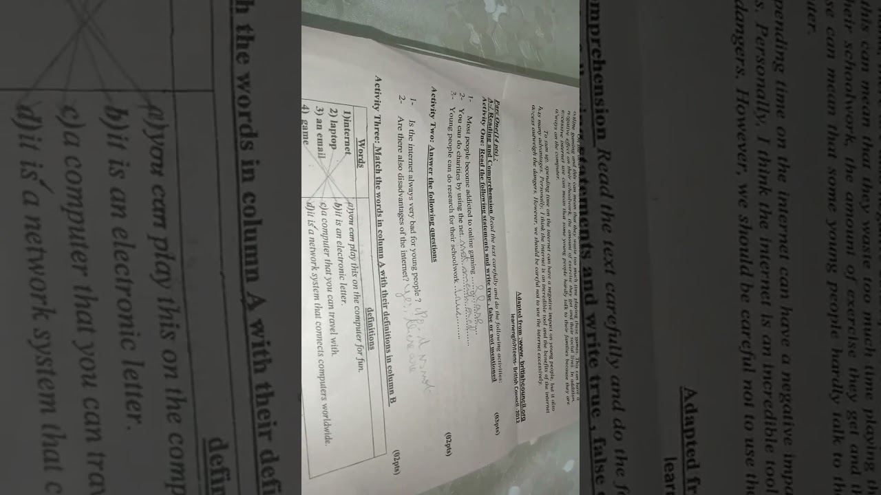 امتحان تجريبي في اللغة الإنجليزية السنة الرابعة متوسط