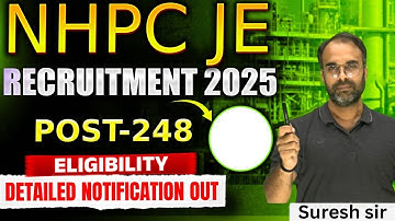 NHPC JE 2025 | Notification Out🔥| #electrical #sureshsir #nhpc