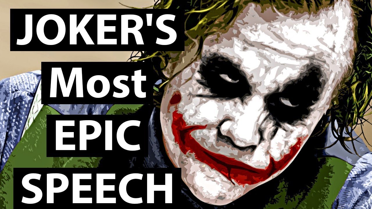 Joker speech The dark knight Heath ledger joker YouTube