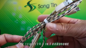 Dây Cáp Sạc 3 in 1 BX24  - Cổng Lightning, Cổng Micro, Cổng Type C 1m BOROFONE