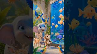 cute baby cat N fishes 🥰 #happiness #viral