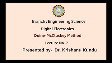 Digital Electronics | Quine-McCluskey Method | AKTU Digital Education