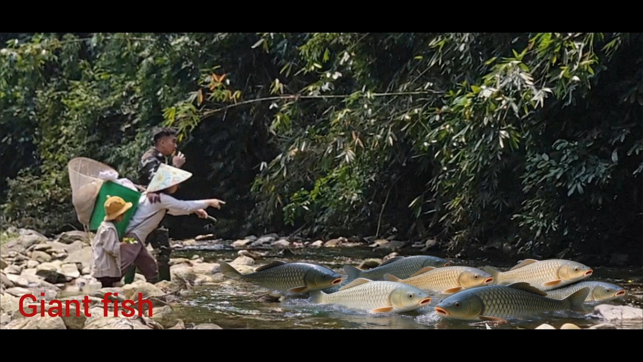 Meet the giant fish. Use rocks to block the stream. Suddenly, the flood ...