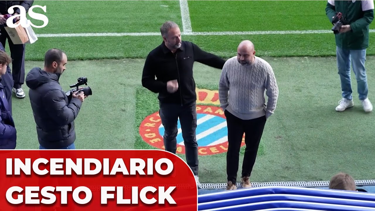 El GESTO de FLICK que indigna en BARCELONA: más leña al fuego en el DERBI CATALÁN