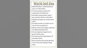 Essay on World Soil day #shorts #worldsoilday #youtubeshorts #yt #english #plants #soil #viral