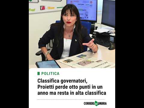 Video Classifica governatori, Proietti perde otto punti in un anno ma resta in alta classifica