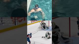 The pool water in Minnesota couldn’t cool down MacKinnon’s goal streak 🔥
