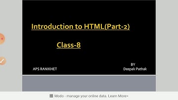 Introduction to HTML (Part-2) Class-8