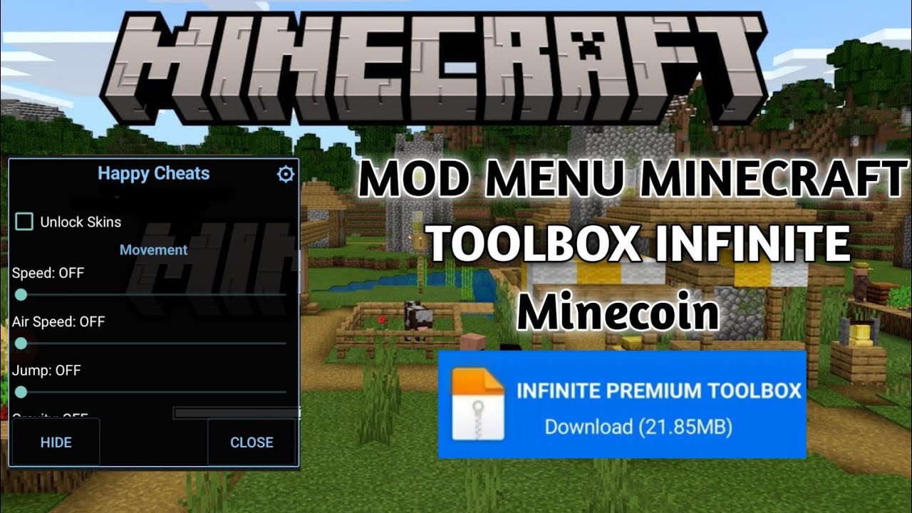 MOD MENU MINECRAFT PE 1.21.132 | TOOLBOX PREMIUM 1.21.132 INFINITE TIME| Unlock All Skins & Minecoin