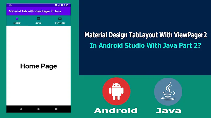 Material Design TabLayout With ViewPager2 in Android Studio With Java Part 1