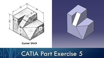 CATIA Part Design Exercise 5 - Corner Block
