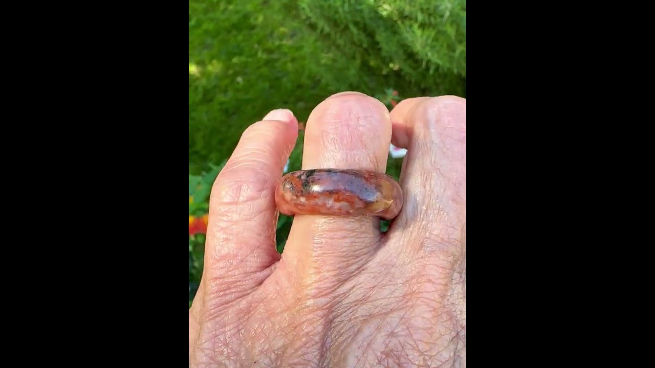 Vintage Jasper Agate Donut Stacking Band Ring