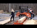 #972 Incredible Cherry Lumber from Home Grown Tree, Woodmizer LX 150 Sawmill