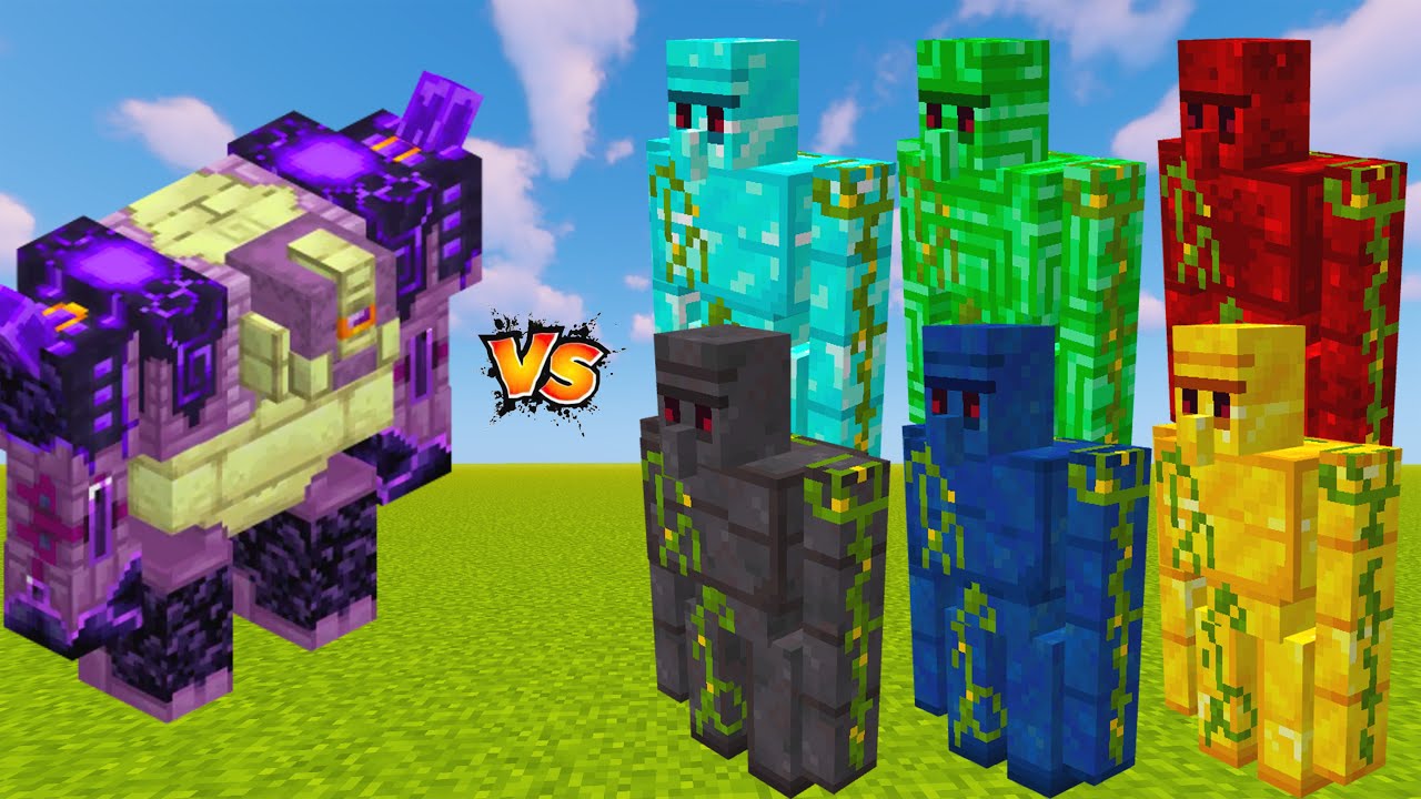 ENDER GUARDIAN VS ALL EXTRA GOLEM – MINECRAFT MOBS BATTLE 