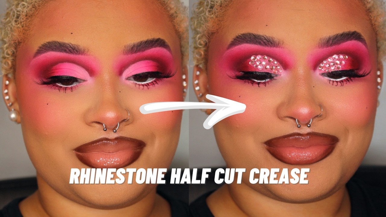 HOW TO DO: RHINESTONE HALF CUT CREASE