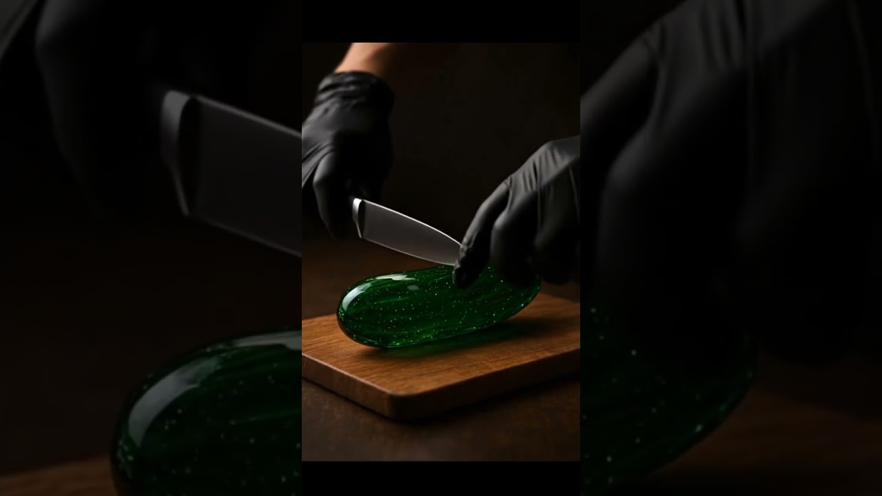Cutting Glass Cucumber ASMR 🥒