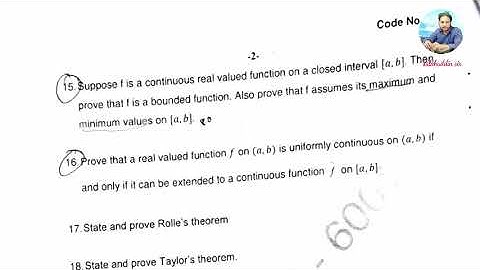 OU, BSc (CBCS) Mathematics III sem question paper Aug 2022 |Real analysis | Osmania university