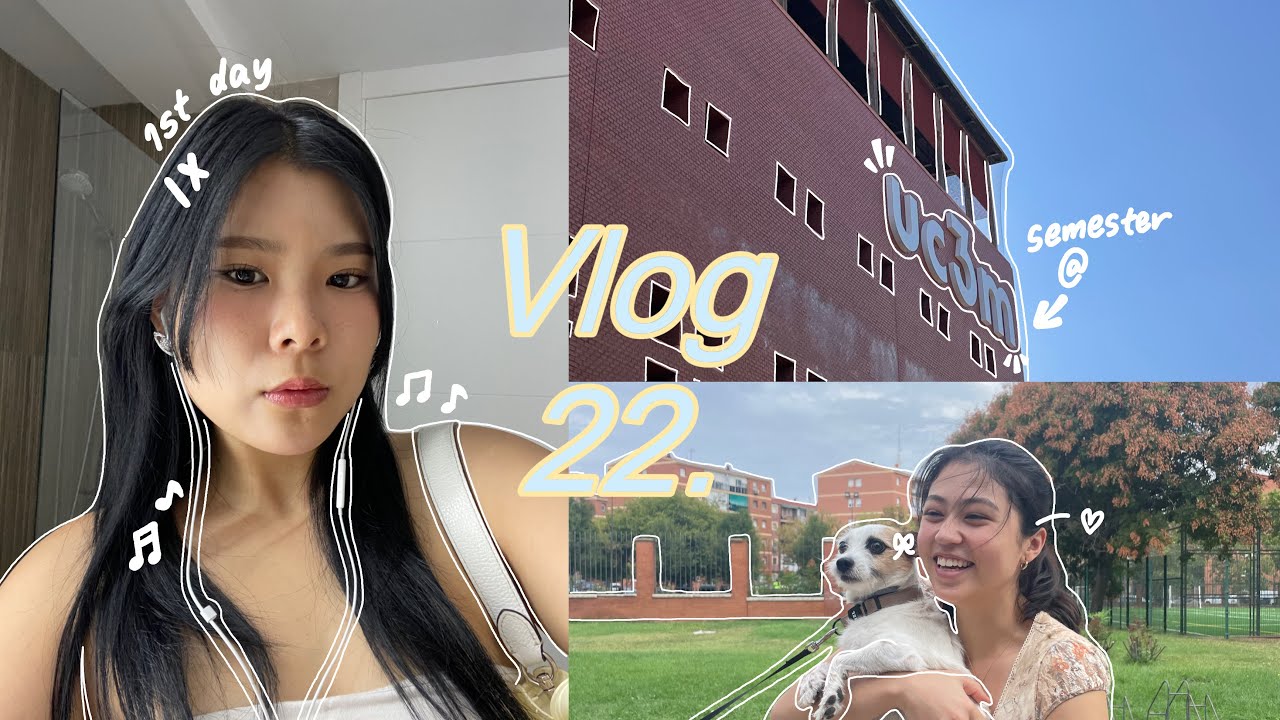 vlog 22: study abroad cal poly slo → uc3m | orientation, first day of school, what i eat in a day 🚌