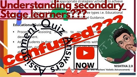 nistha module 5 understanding secondary stage learners Nistha 2.0 Diksha Teacher Training Programme