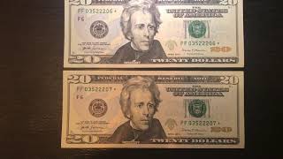 Consecutive $20 star notes found