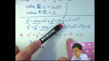 Herman Yeung - DSE 數學 C 天書 - 第2堂 04 (Equation of circle - General form 圓形方程 - 通式)
