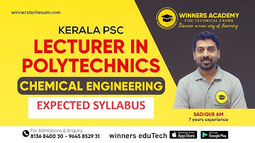Lecturer in Polytechnics | Chemical Engineering | Expected Syllabus