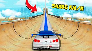 СПУСК БЕЗ ТОРМОЗОВ ПО МЕГА ТРАМПЛИНУ В ГТА 5 - ЭКСПЕРИМЕН...